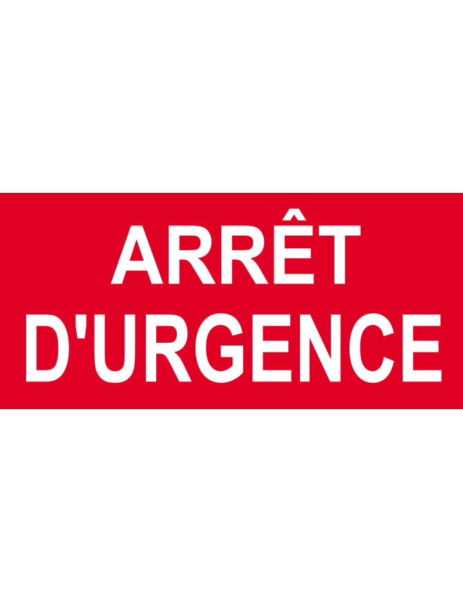 Arrêt d'urgence - 20x9.2cm - Sticker/autocollant