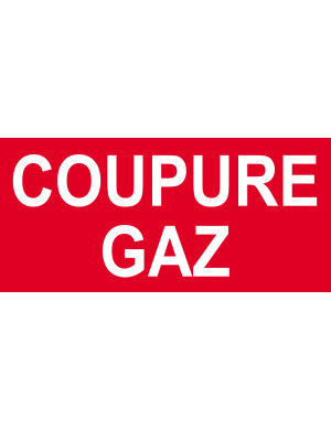 Coupure gaz - 30x14cm - Sticker/autocollant