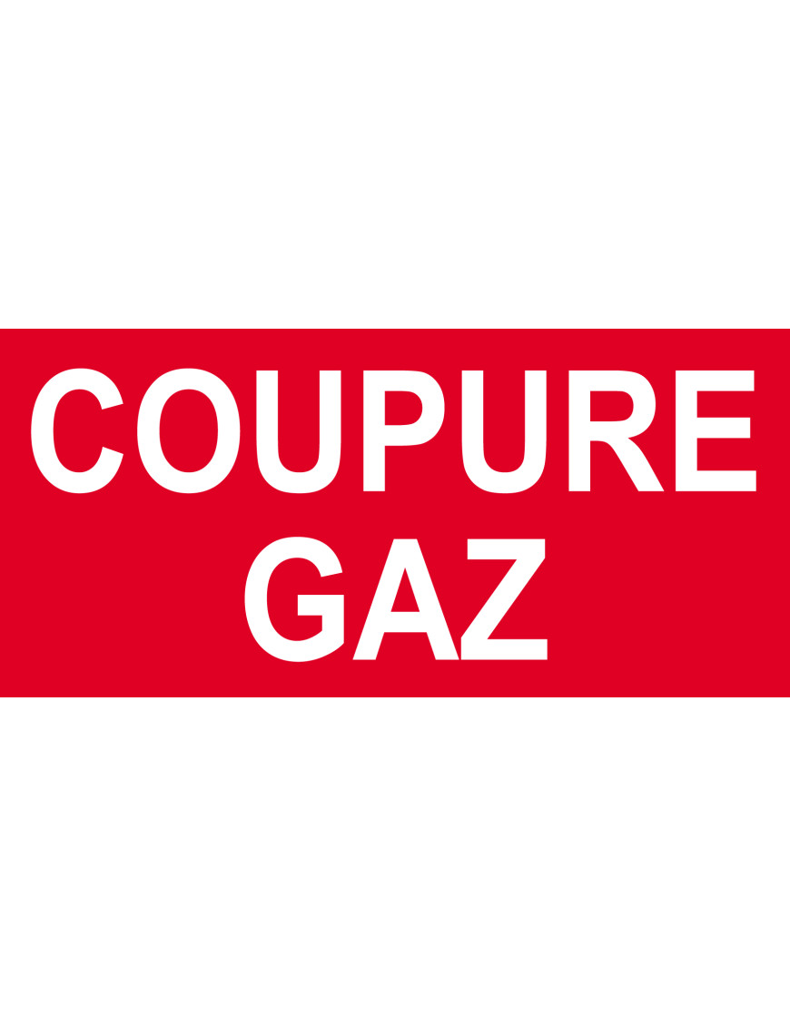 Coupure gaz - 30x14cm - Sticker/autocollant Coupure gaz - 30x14cm - Sticker/autocollant