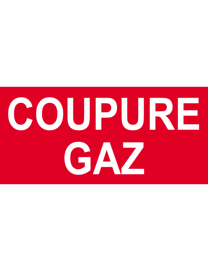 Coupure gaz - 20x9.2cm - Sticker/autocollant