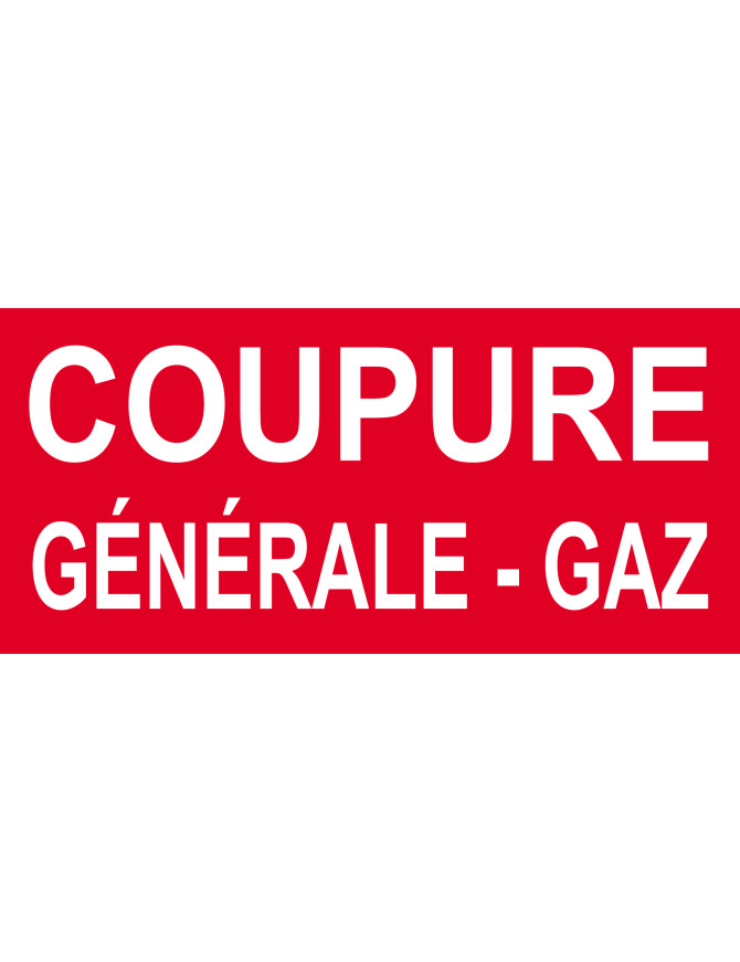 Coupure générale gaz - 15x7cm - Sticker/autocollant