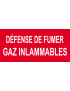 Défense de fumer gaz inflammable - 20x9.2cm - Sticker/autocollant
