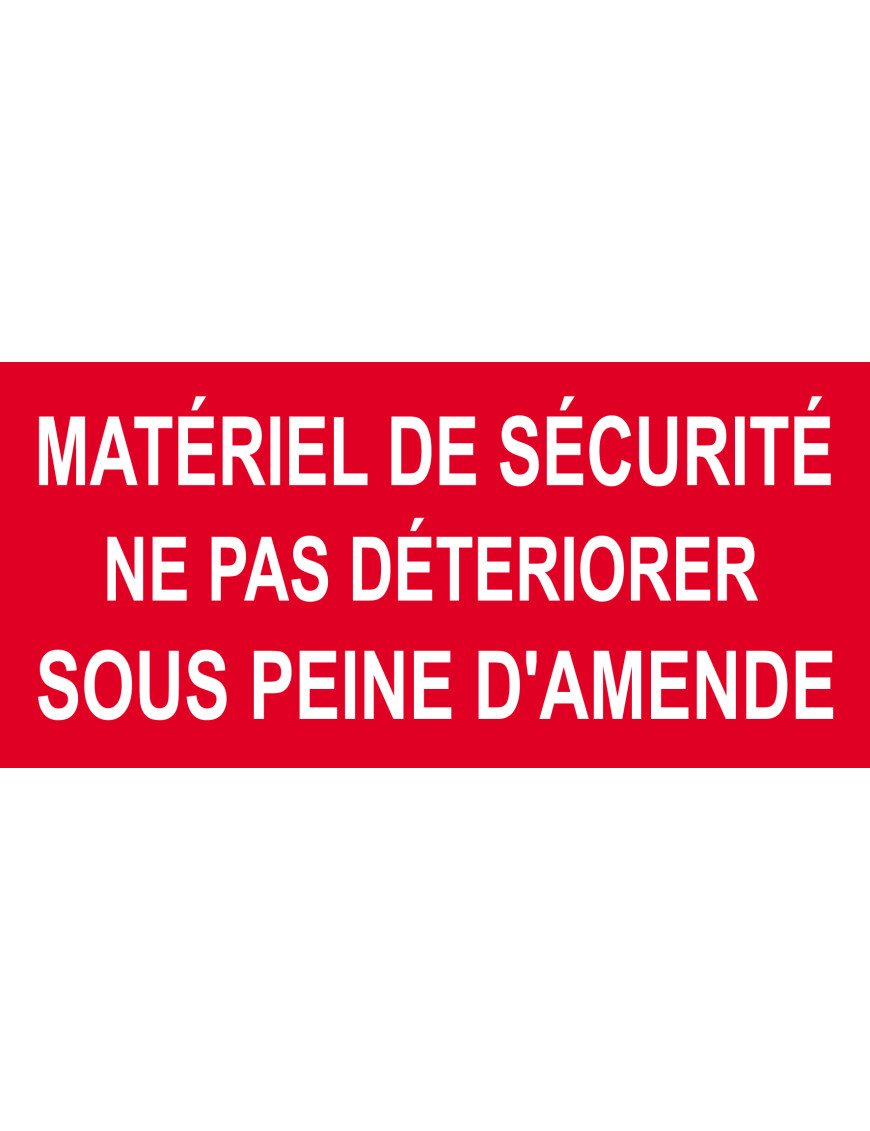 Matériel de sécurité - 20x9.2cm - Sticker/autocollant Matériel de sécurité - 20x9.2cm - Sticker/autocollant