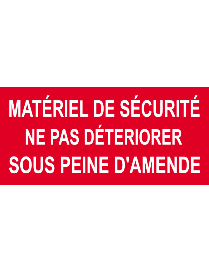Matériel de sécurité - 20x9.2cm - Sticker/autocollant