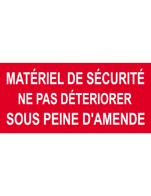 Matériel de sécurité - 10x4.5cm - Sticker/autocollant
