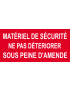 Matériel de sécurité - 30x14cm - Sticker/autocollant