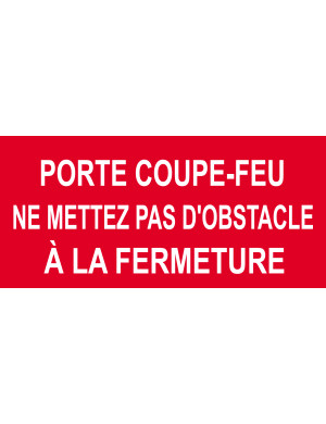Porte coupe feu - 10x4.5cm - Sticker/autocollant