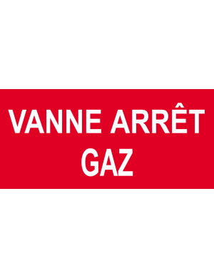 Vanne arrêt gaz - 30x14cm - Sticker/autocollant