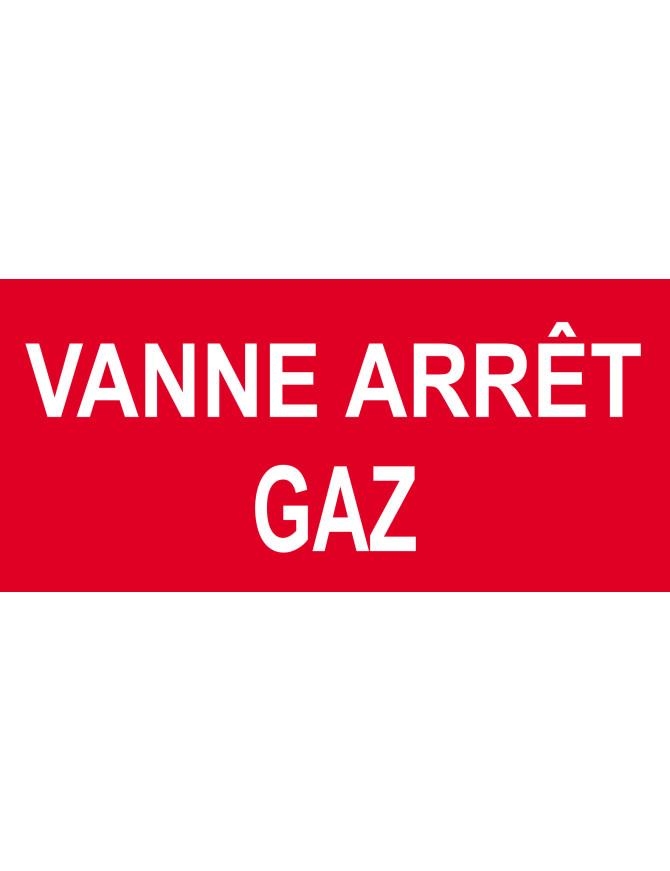 Vanne arrêt gaz - 30x14cm - Sticker/autocollant