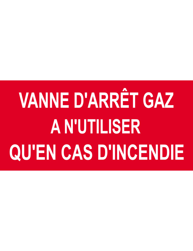 Vanne d'arrêt gaz - 30x14cm - Sticker/autocollant