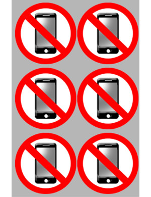 Éteindre son téléphone mobile (6 fois 5cm) - Sticker/autocollant