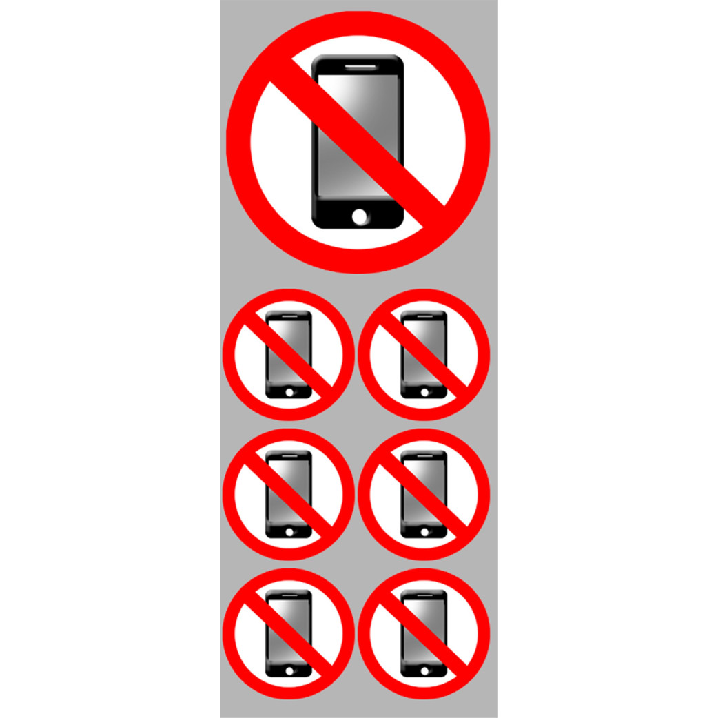 Éteindre son téléphone mobile (1 fois 10cm - 6 fois 5cm) - Sticker/autocollant