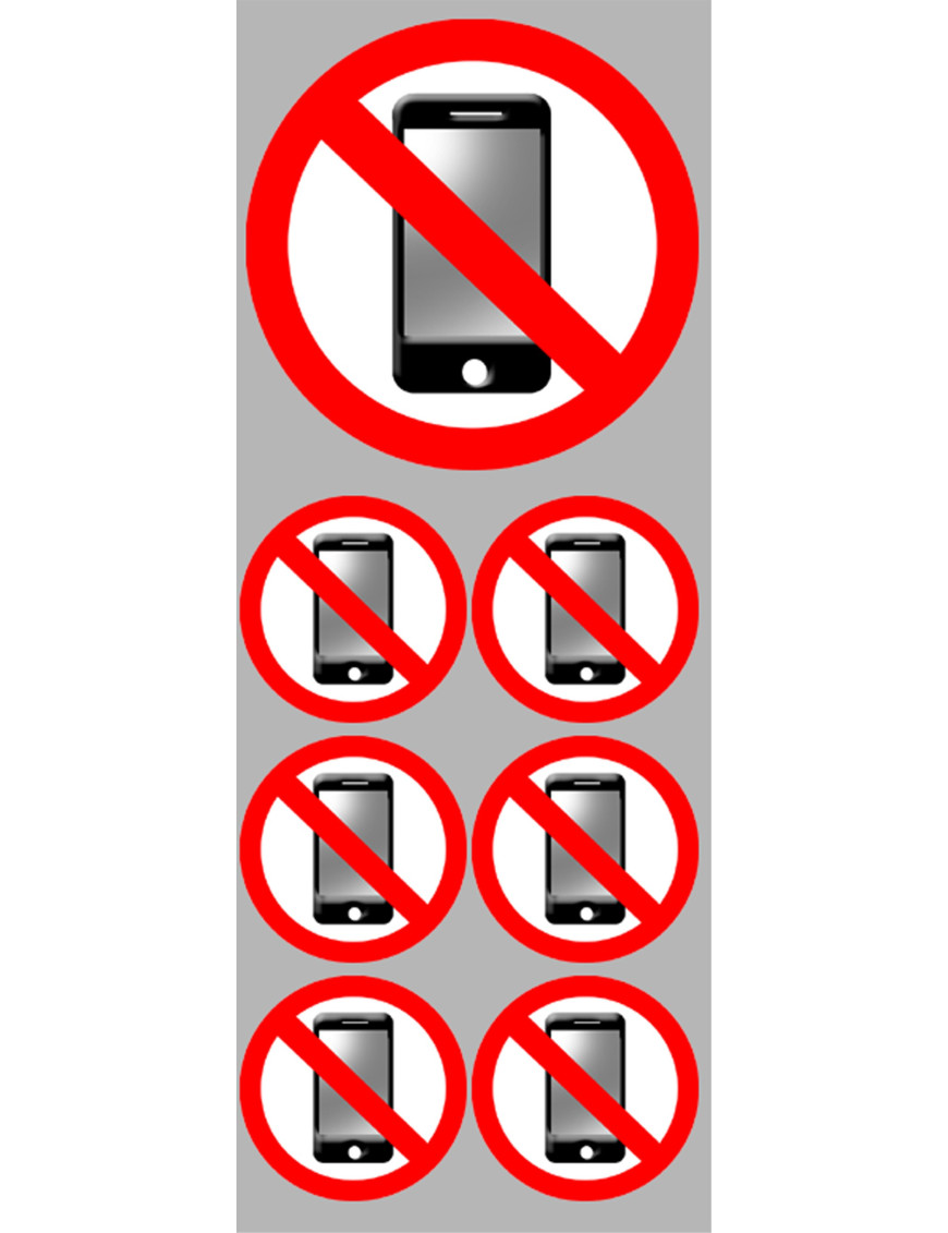 éteindre son smartphone (1fois 10cm - 6fois 5cm) - Sticker/autocollan éteindre son smartphone (1fois 10cm - 6fois 5cm) - Sticker/autocollan