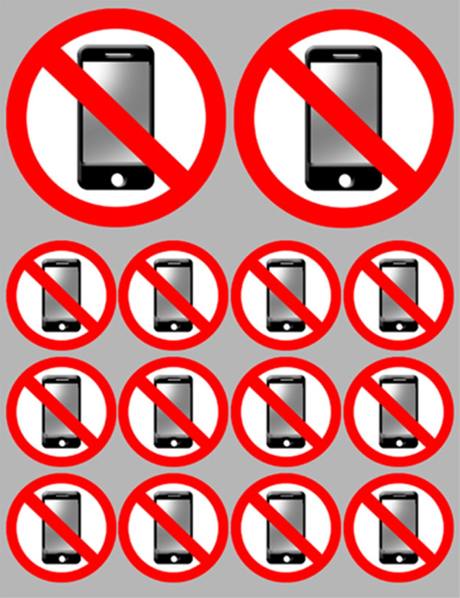 Éteindre son téléphone mobile (2 fois 10cm - 12 fois 5cm) - Sticker/autocollant