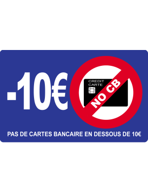 Pas de cartes bancaires en dessous de 10 euros - 10x6cm - Sticker/autocollant