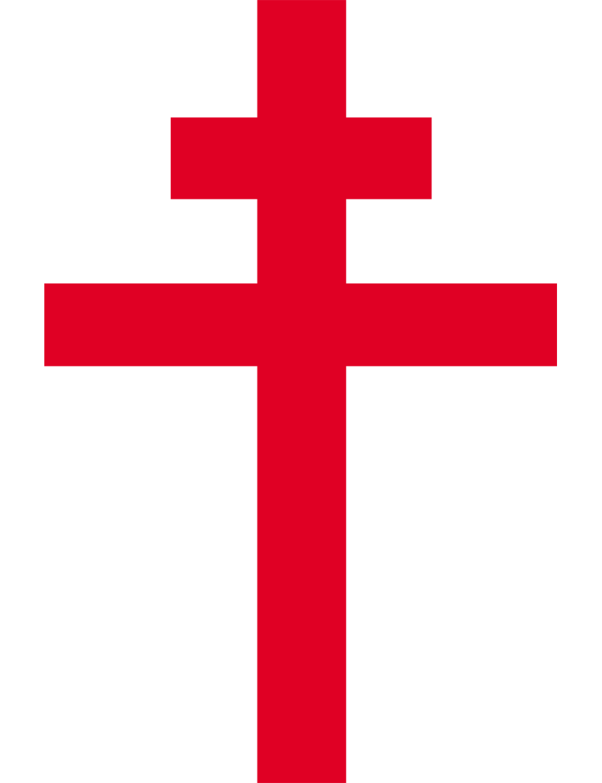 Croix de Lorraine détouré - 15x10cm - Sticker/autocollant