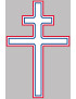Croix de Lorraine France détouré - 10x6.5cm - Sticker/autocollant