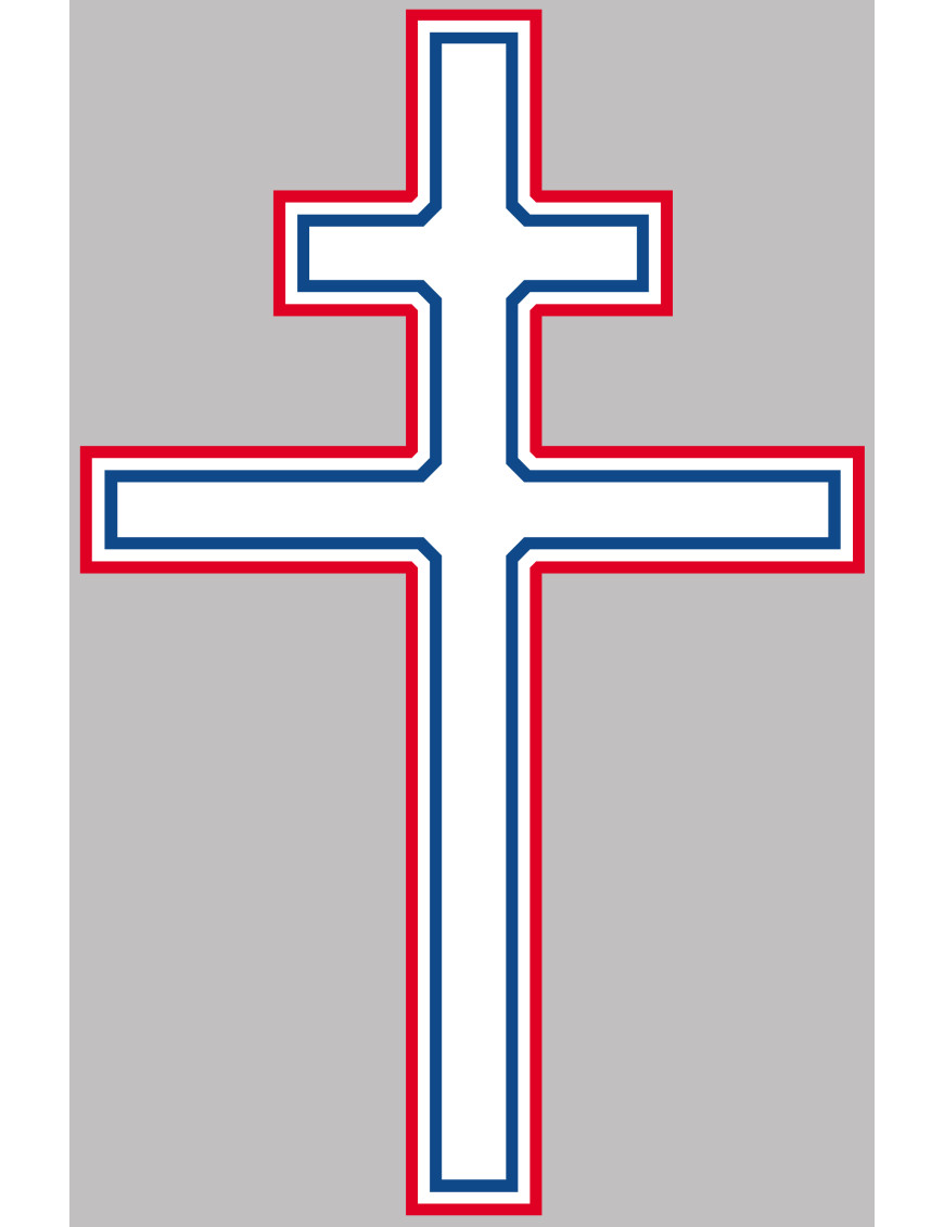 Croix de Lorraine France détouré - 5x3.2cm - Sticker/autocollant