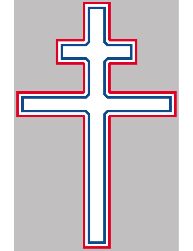 Croix de Lorraine France détouré - 5x3.2cm - Sticker/autocollant