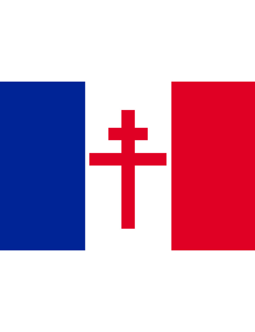 Drapeau France Croix de Lorraine - 29x19cm - Sticker/autocollant