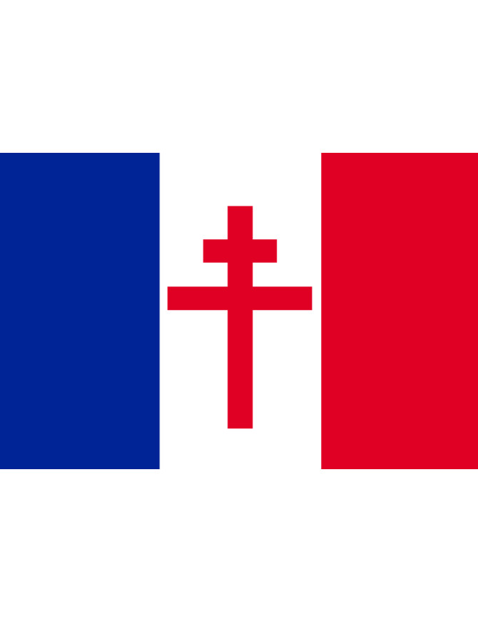Drapeau France Croix de Lorraine - 5x3.3cm - Sticker/autocollant
