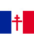 Drapeau France Croix de Lorraine - 5x3.3cm - Sticker/autocollant