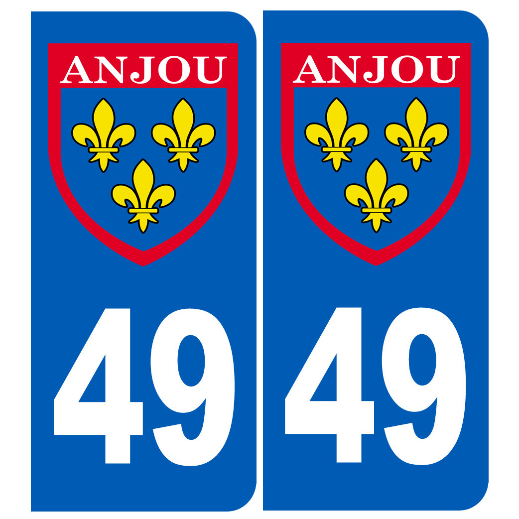 Immatriculation Anjou 49 Maine et Loire - Sticker/autocollant