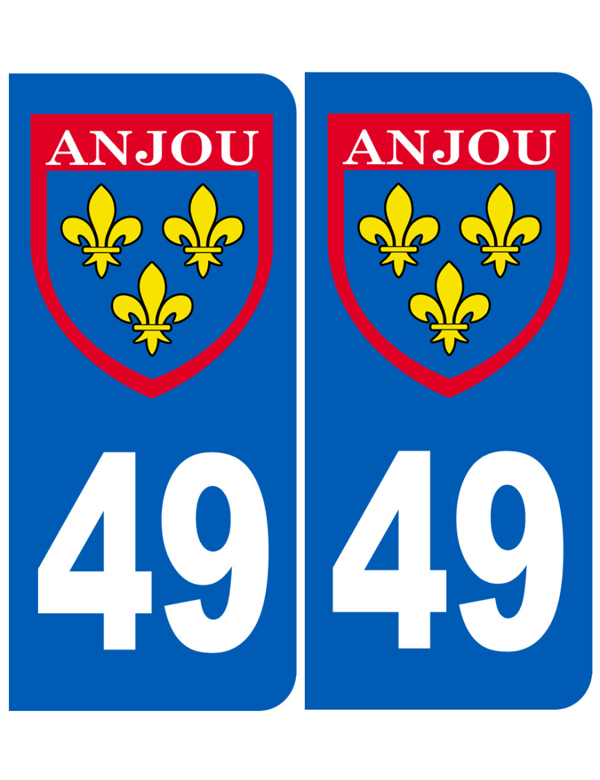 Immatriculation Anjou 49 Maine et Loire - Sticker/autocollant