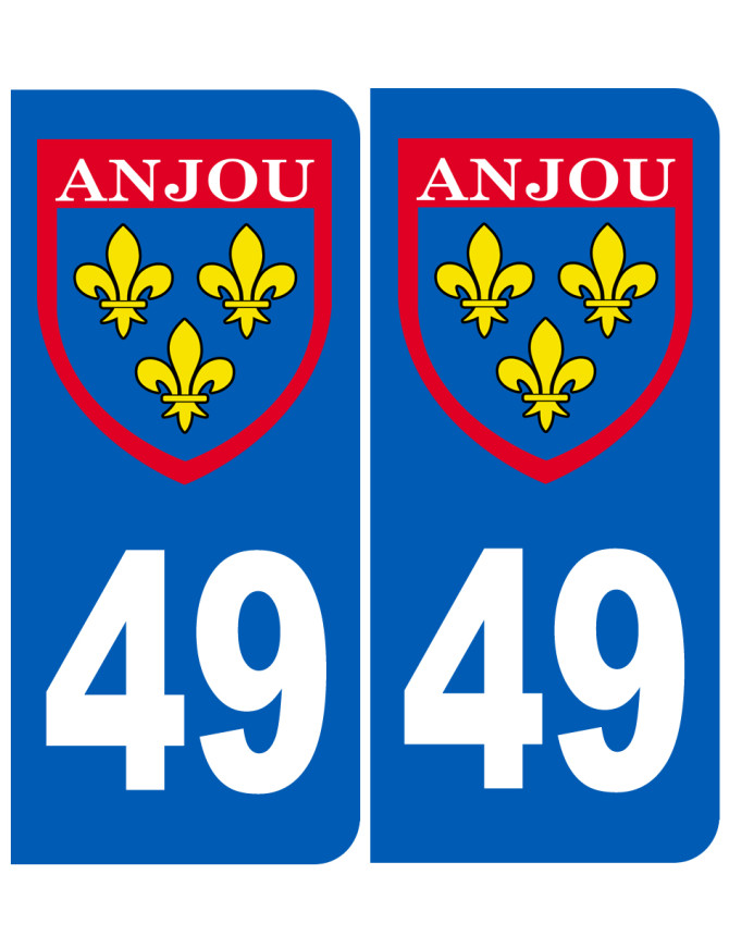 Immatriculation Anjou 49 Maine et Loire - Sticker/autocollant