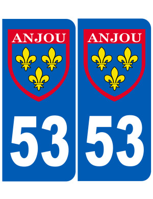 Immatriculation Anjou 53 Mayenne - Sticker/autocollant