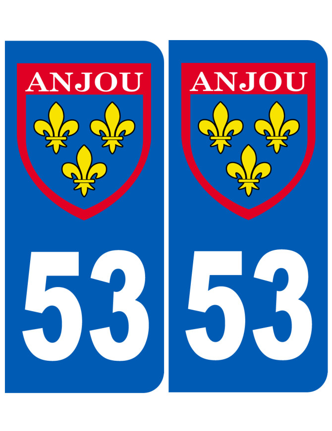 Immatriculation Anjou 53 Mayenne - Sticker/autocollant