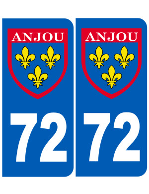 Immatriculation Anjou 72 Sarthe - Sticker/autocollant