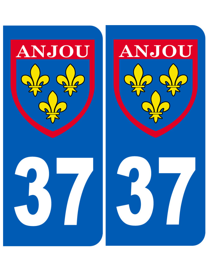 Immatriculation Anjou 37 Indre et Loire - Sticker/autocollant
