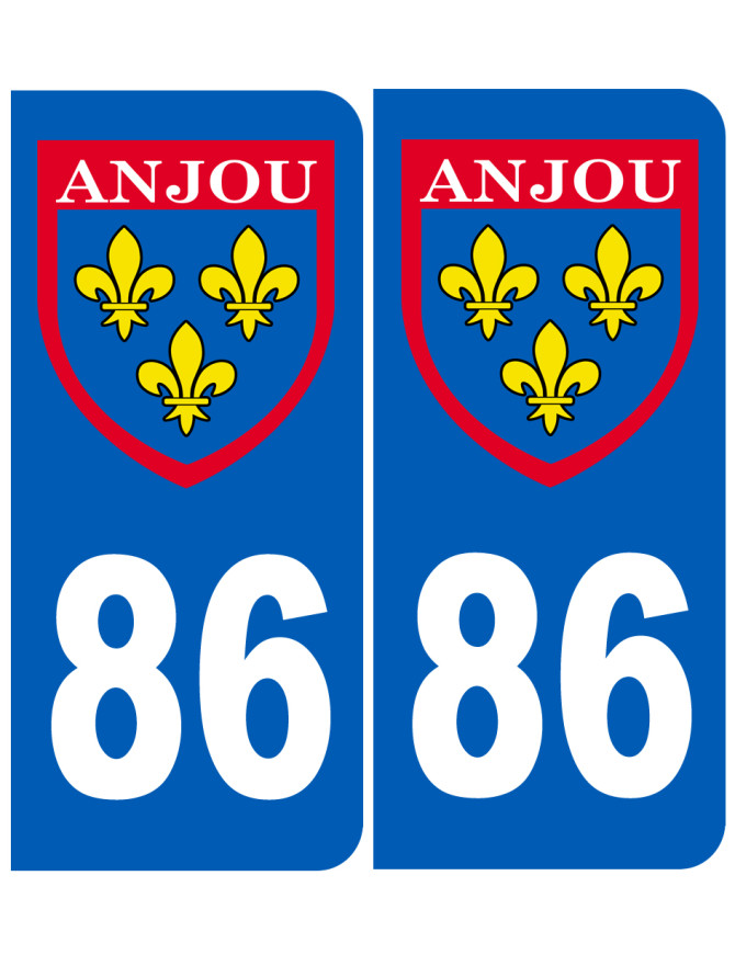 Immatriculation Anjou 86 Vienne - Sticker/autocollant