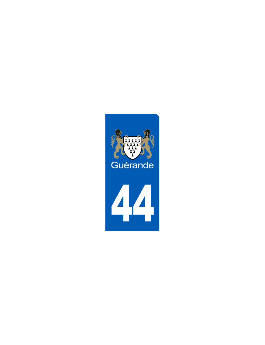 immatriculation motard Guérande (6x3cm) - Sticker/autocollant