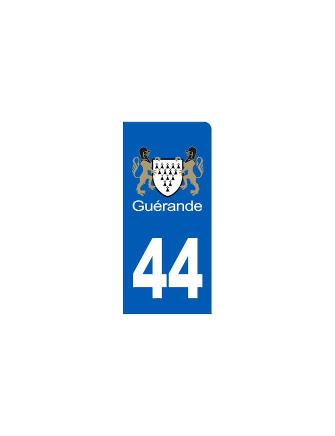 immatriculation motard Guérande (6x3cm) - Sticker/autocollant