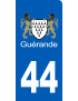 immatriculation motard Guérande (6x3cm) - Sticker/autocollant
