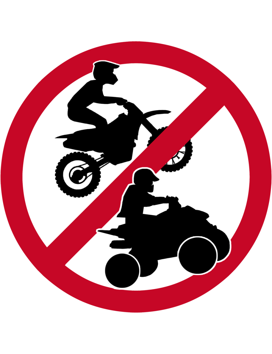 Motocross et quad interdit - 5x5cm - Sticker/autocollant