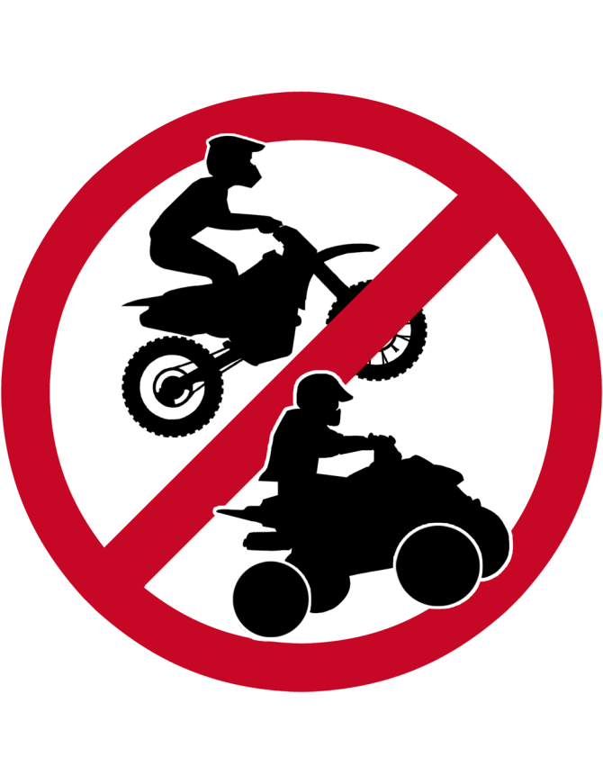 Motocross et quad interdit - 5x5cm - Sticker/autocollant