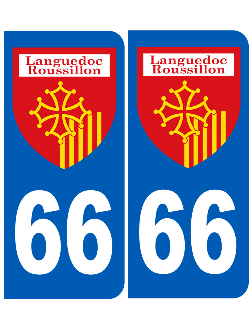 Immatriculation Languedoc-Roussillon 66 - Sticker/autocollant