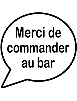 Commander au bar - 20x20cm - Sticker/autocollant