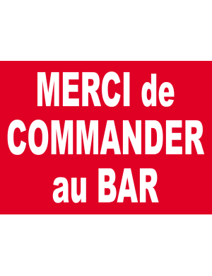 Commander au bar merci - 20x14.5cm - Sticker/autocollant