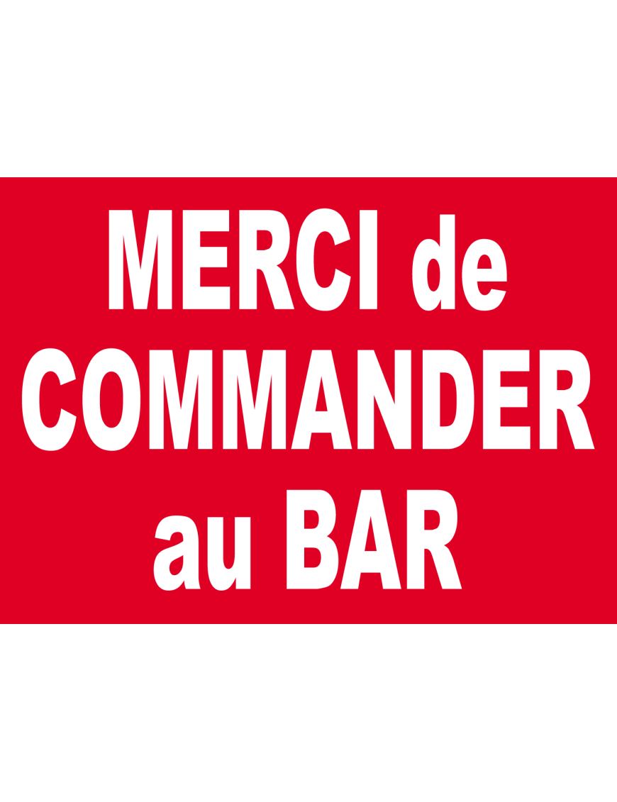 Commander au bar merci - 20x14.5cm - Sticker/autocollant