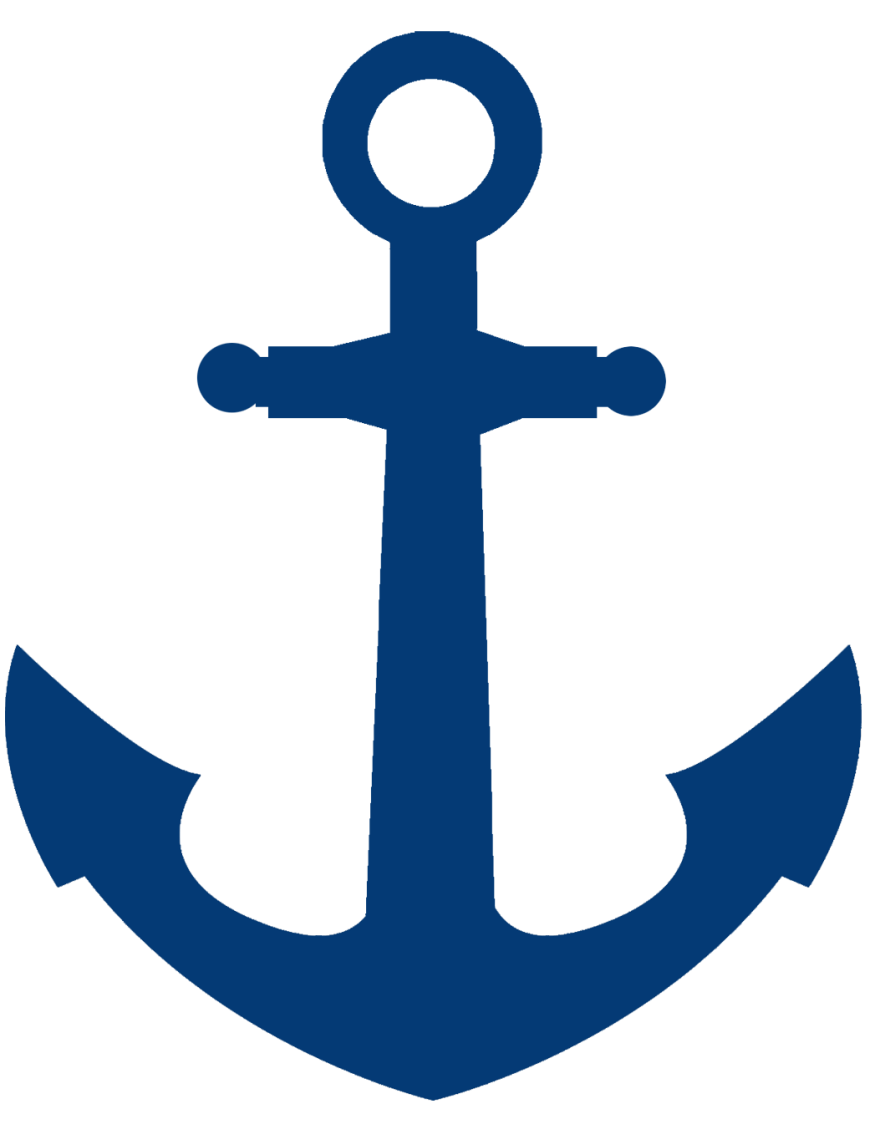 Ancre marine bleu - 10x8cm - Sticker/autocollant