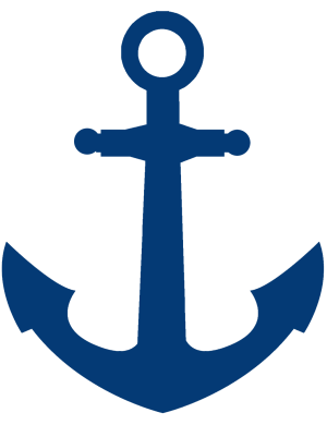 Ancre marine bleu - 20x16cm - Sticker/autocollant