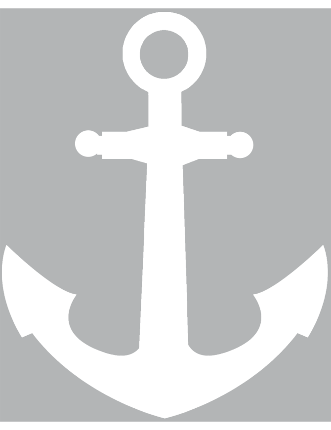 Ancre marine blanche - 20x16cm - Sticker/autocollant