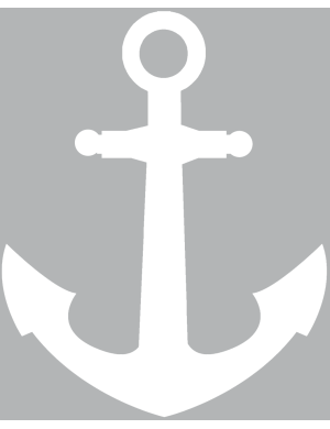 Ancre marine blanche - 10x8cm - Sticker/autocollant