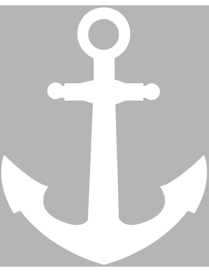 Ancre marine blanche - 10x8cm - Sticker/autocollant