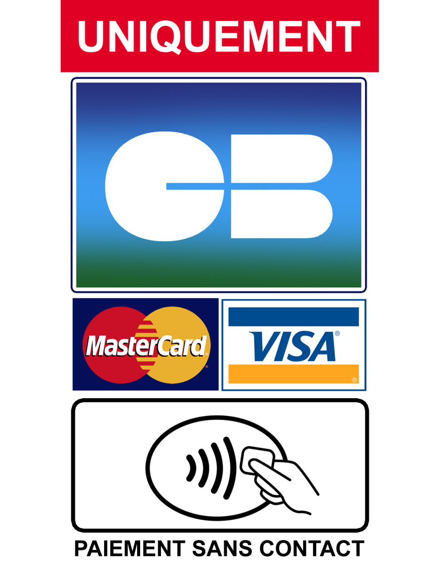 Paiement CB uniquement - 30x16.5cm - Sticker/autocollant