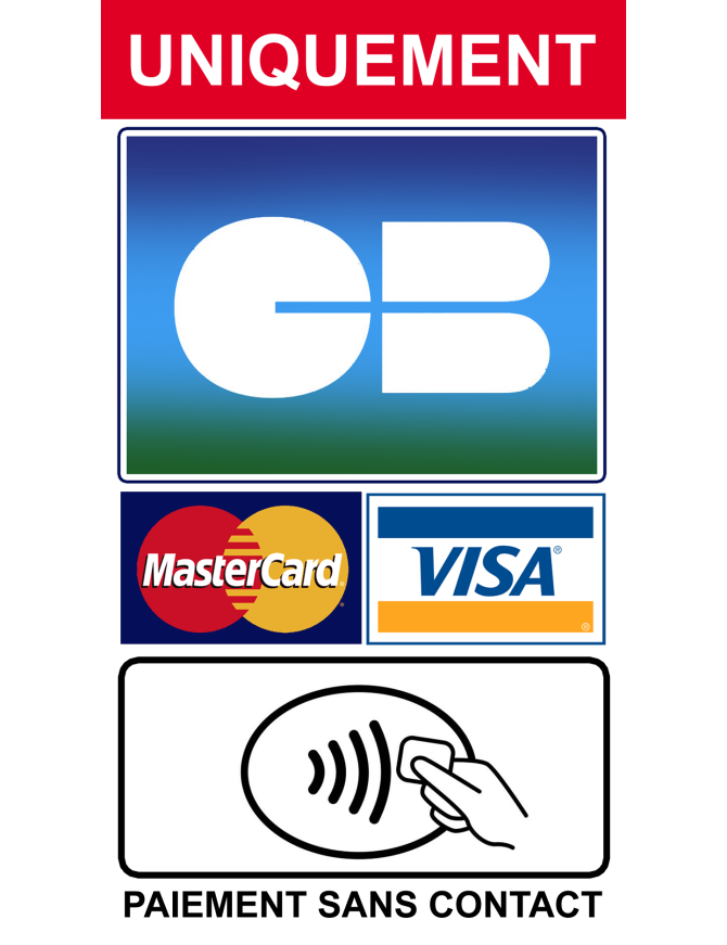 Paiement CB uniquement - 15x8.2cm - Sticker/autocollant